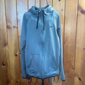 Nike Women's Heather Gray Full-Zip Hoodie zip up hoodie size medium dri fit